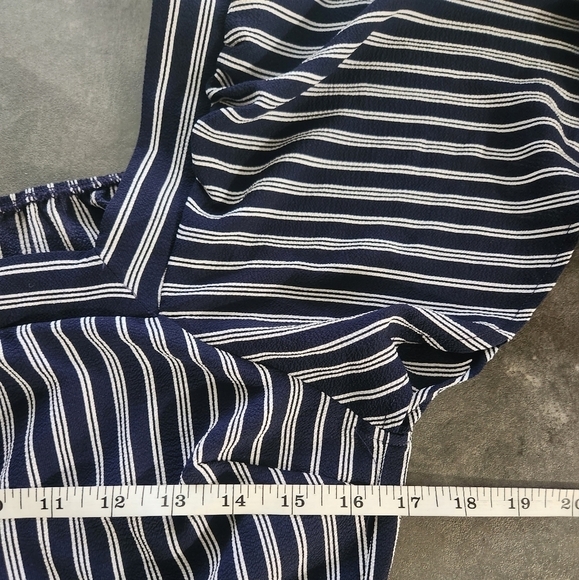 Monteau Blue Striped Romper Womens Large - Picture 11 of 13